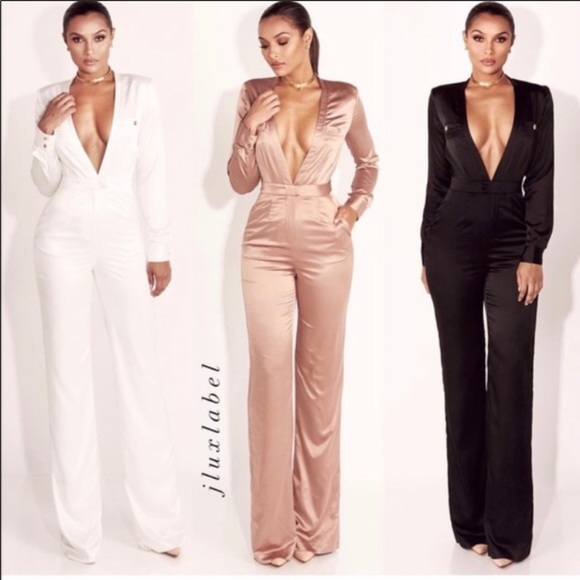 satin white jumpsuit